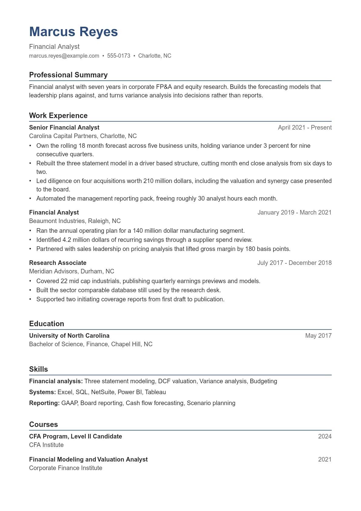 Classic resume template preview